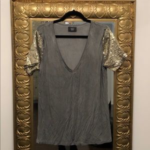 Sequin sleeve top